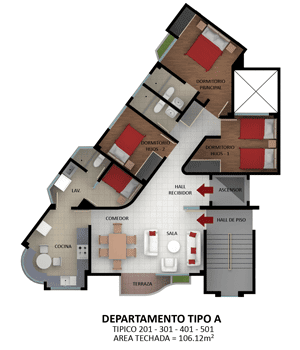 PLANOS DE DEPARTAMENTO DE FORMA TRIANGULAR