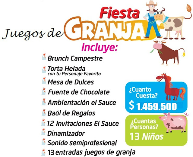 Fiesta cumpleaños juegos de granja campestre Bogota