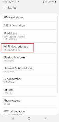 how to find wifi mac address on android