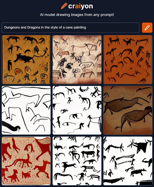 An AI-generated image of a D&D cave painting