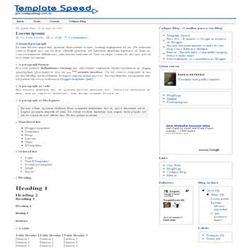 Speed blogger template with 3 column blogger template