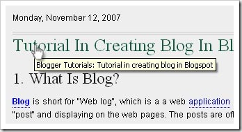 title post link hover