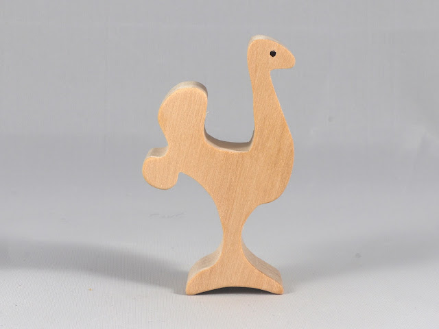 Wood Toy Ostrich Cutout, Handmade Unfinished, Unpainted, Paintable, and Ready To Paint, Freestanding, Noahs Ark Animal Cracker Collection