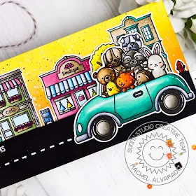 Sunny Studio Stamps: Cruising Critters Happy Home City Streets Interactive Card by Rachel Alvarado