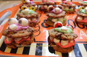 Halloween Monster Cookies. Share NOW #halloween #cookies #halloweentreats #eclecticredbarn