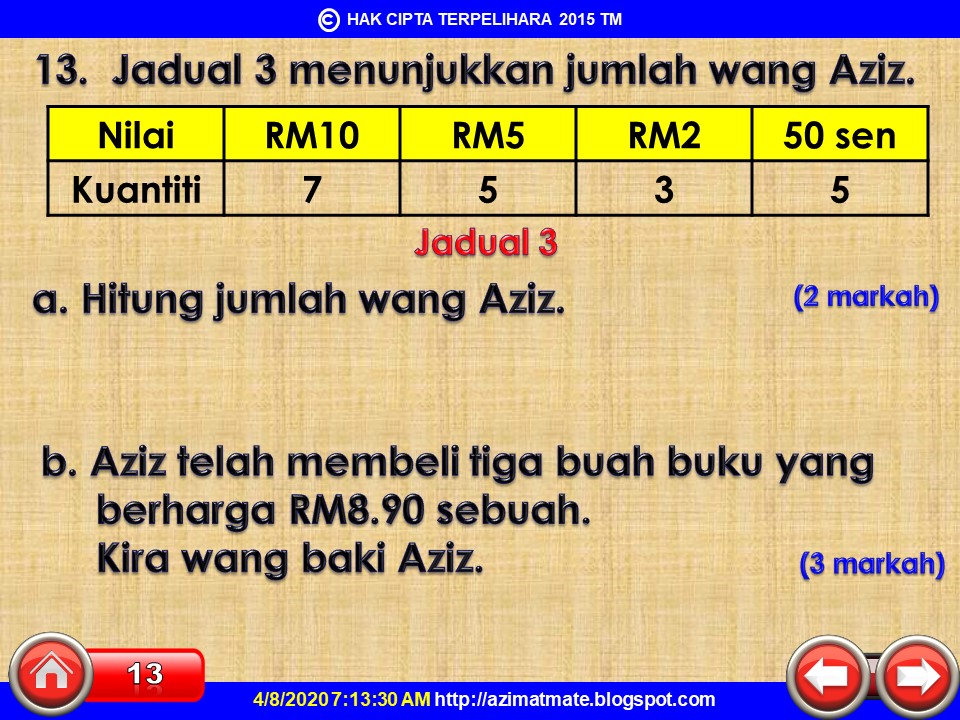 AZIMAT MATEMATIK AKTIVITI MATEMATIK