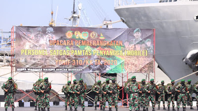 Pangdam III/Siliwangi  Berangkatkan Satgas Pamtas Penyangga  Yonif 310/KK ke Papua