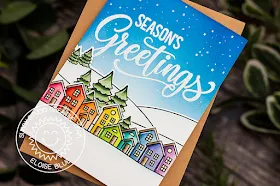 Sunny Studio Stamps: Season's Greetings Scenic Route Winter Holiday Card by Eloise Blu