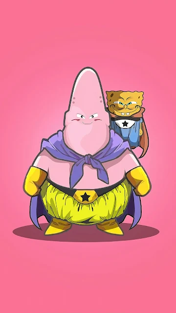 Wallpaper Dragon Ball Z, DBZ, Patrick, Spongebob