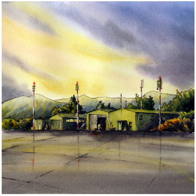 Aquarelle, BA 126, parking, escale