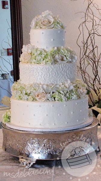 This was the very first wedding cake I decorated for Debbie