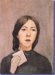 Gwen John Self portrait with letter