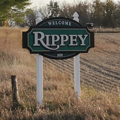 Welcome to Rippey sign, Rippey Iowa