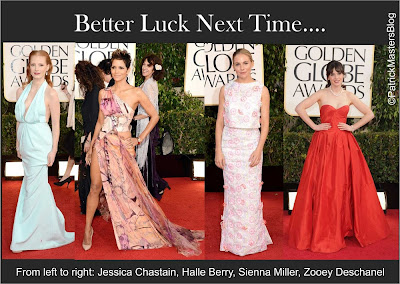 Female Celebrities-Golden Globes-2013-Red Carpet-Jessica Chastain-Halle Berry-Sienna Miller-Zooey Deschanel-Sexy Celebrities