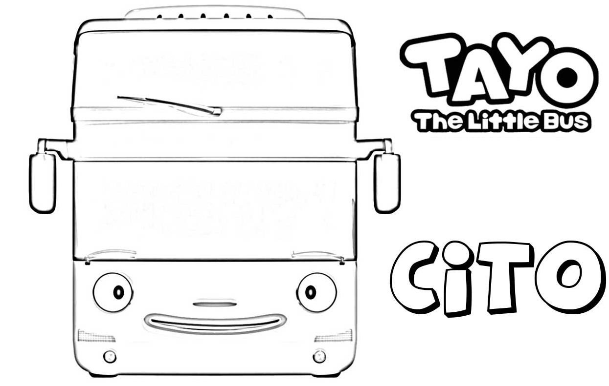 Gambar Mewarnai Tayo The Little Bus Bis Kecil Yang Baik Hati Anak