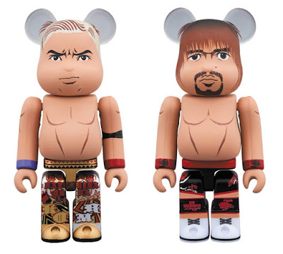 New Japan Pro Wrestling Kazuchika Okada vs Tetsuya Naito 100% Be@rbrick Vinyl Figures by Medicom Toy