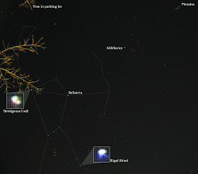 Orion constellation with star labels