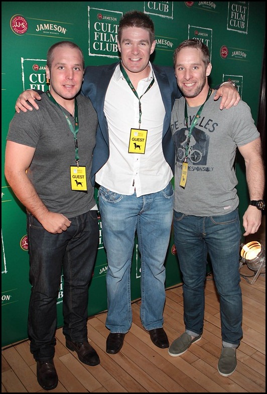 Ciaran O Leary Billy Holland  and Tomas O Leary at The Jameson  Cult Film Club screening of "Snatch" at City Hall Cork.
Pic Brian McEvoy