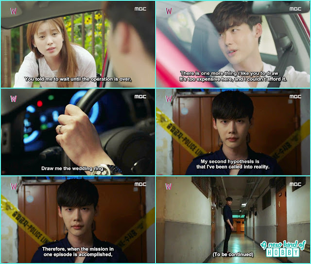  police find kang chul will, yeon joo draw the wedding ring for kang chul an he came back to the real world - W - Episode 12 Review 