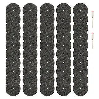 50pcs 32mm Cutting Discs Cut Off Wheel with 4pcs 1/8 Inch Shank Mandrels for Rotary Tools hown-store
