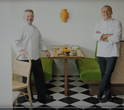 Chef Jean Georges and Chef Ron Gallo inside the brand new Happy Monkey restaurant