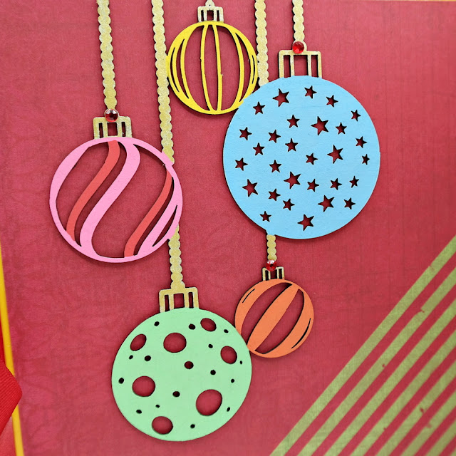 Painted Chipboard Bauble Cluster on an Advent Calendar Box