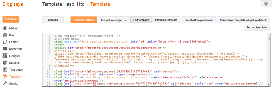 template editor blogger terbaru