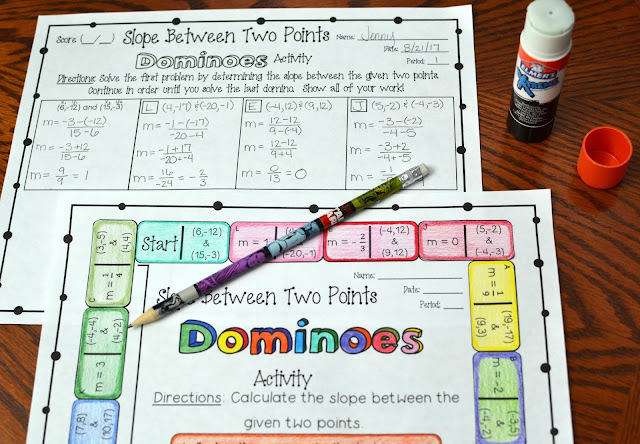 Slope Between Two Points Dominoes Activity