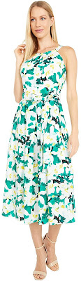 Vince Camuto Women's Printed CDC Halter Neck Midi Dress