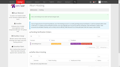 Cara mudah Daftar Hosting web Gratis Di Idhostinger Terbaru 2015