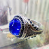 Sapphire Style Gem in Turkish Style Ring with Microstones