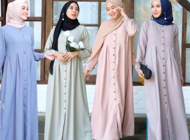 gaya pakaian muslimah warna pastel