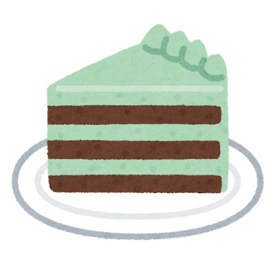 チョコミントケーキのイラスト