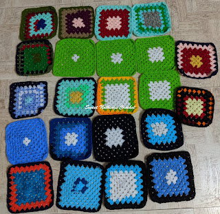 Sweet Nothings Crochet free crochet pattern blog, free crochet pattern for a diamond granny square, photo of the granny square blanket,