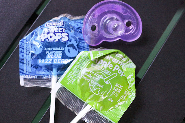 Lollipops and pacifier for traveling with kids