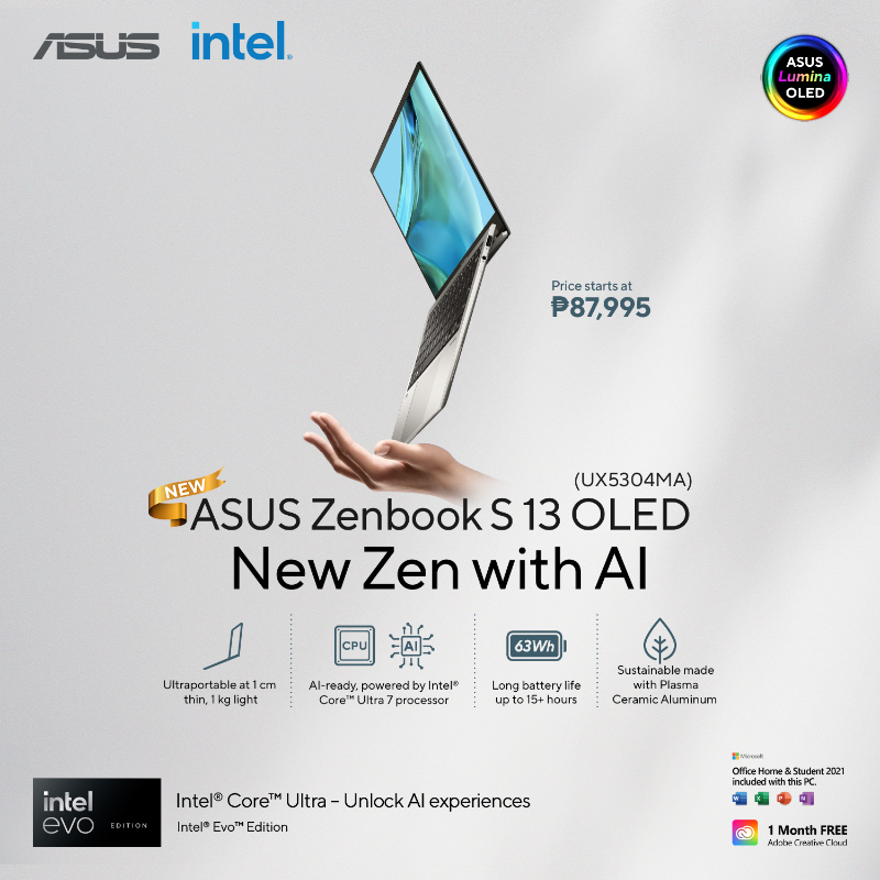 ASUS Zenbook S 13 OLED launched in PH: Intel Core Ultra 7, 3K OLED, and 1TB SSD, priced at PHP 87,995!