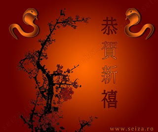Gonghexinxi - felicitare pentru Anul Sarpelui