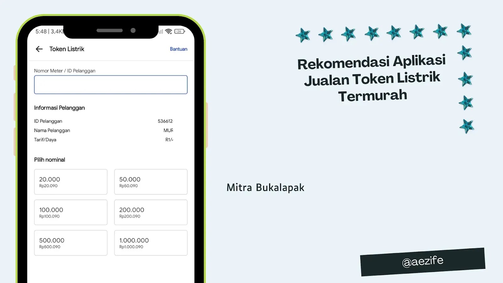 Rekomendasi Aplikasi Jualan Token Listrik Termurah by @aezife