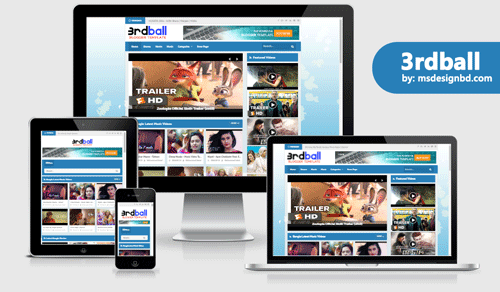 3rdball - Responsive Video Blogger Template - Responsive Blogger Template