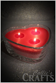 dollar tree, crafts, glass, candles, valentines, candy dish