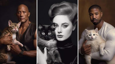 Imágenes de celebridades con gatos creadas por la IA