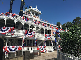 Mark Train Riverboat With Patriotic Bunting Disneyland