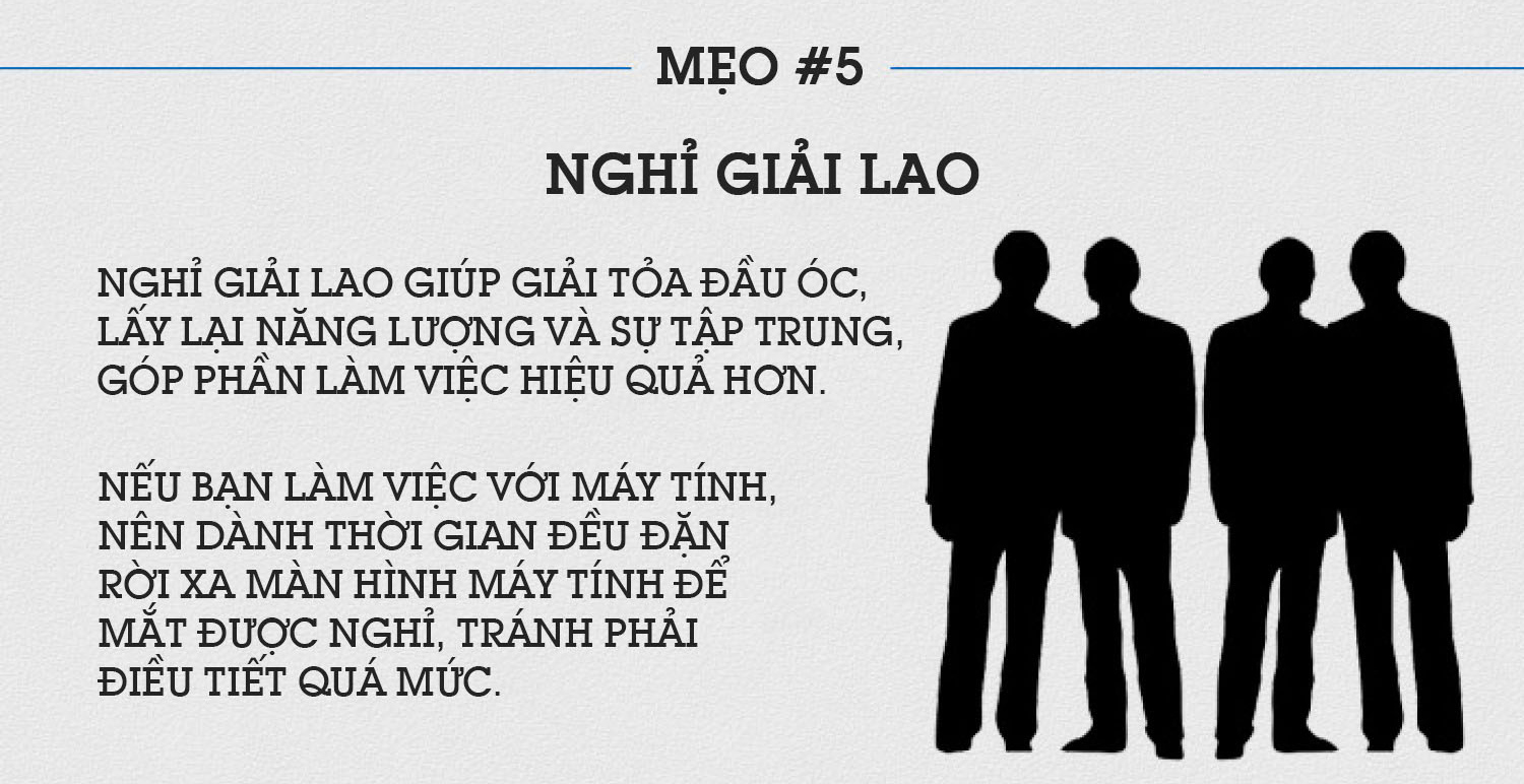 [Infographic] Vài mẹo nhanh chăm sóc sức khỏe dân văn phòng