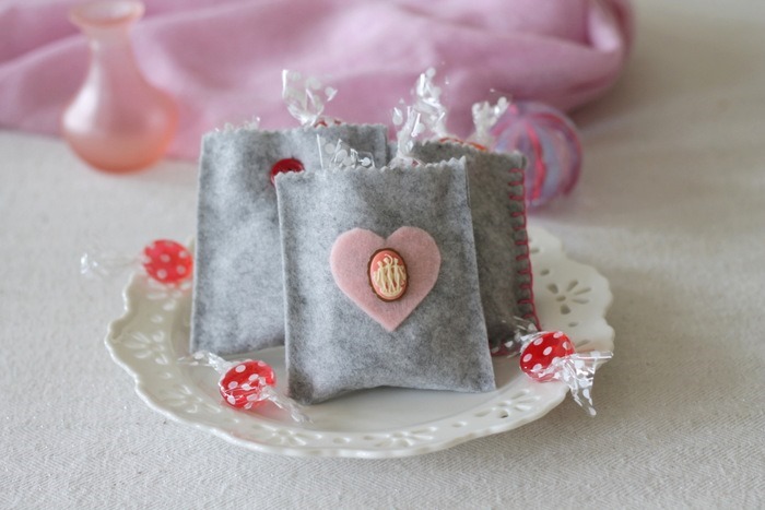 Grey Felt Valentine's Day Treat Bags by homework - carolynshomework (2)