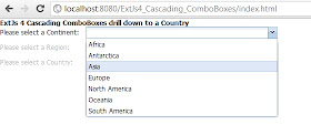 ExtJs 4 cascading ComboBox example using Java Servlet