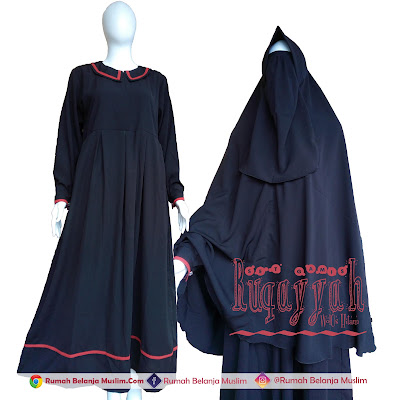 Gamis Syar'i Wolfis Ruqayyah Hitam