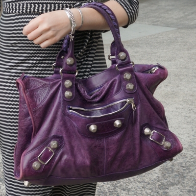 zig zag wrap dress, Balenciaga raisin purple 2009 giant silver G21 hardware work bag  | awayfromtheblue