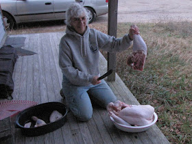 cutting up a turkey