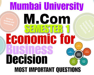 M.com part 1 economics for business decisions Most Important Questions pdf download