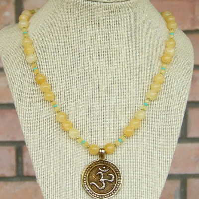 aum om brass pendant yoga necklace for her